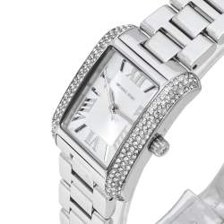 Pre Owned  Michael Kors Silver Stainless Steel Petite Emery MK3289 Women's Wristwatch 27 mm