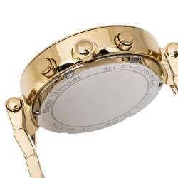 Pre Owned Michael Kors Yellow Gold Tone Stainless Steel Parker MK5354 Women's Wristwatch 39 mm