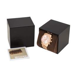 Pre Owned Michael Kors Rose Gold Plated Stainless Steel Lexington MK5569 Women's Wristwatch 38 mm