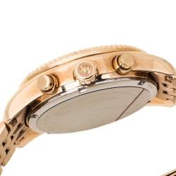 Pre Owned Michael Kors Rose Gold Plated Stainless Steel Lexington MK5569 Women's Wristwatch 38 mm