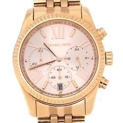 Pre Owned Michael Kors Rose Gold Plated Stainless Steel Lexington MK5569 Women's Wristwatch 38 mm
