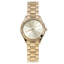 Michael Kors Champagne Yellow Gold Tone Slim Runway MK3512 Women's Wristwatch 32mm