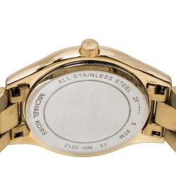 Michael Kors Champagne Yellow Gold Tone Slim Runway MK3512 Women's Wristwatch 32mm