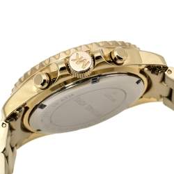 Pre Owned Michael Kors Baguette Crystals Gold Tone Stainless Steel Everest MK5871 Women's Wristwatch 41MM