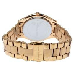 Michael Kors Brown Rose Gold Plated Steel Runway MK3181 Women's Wristwatch 42 mm