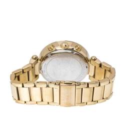 Pre Owned Michael Kors Yellow Gold Tone Stainless Steel Parker MK5354 Women's Wristwatch 39 mm