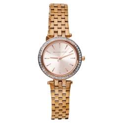 مملوكة مسبقًا ساعة يد نسائية مايكل كورس  "ميني دارسي إم كيه3366" ستانلس ستيل ذهبي وردي اللون 33 مم