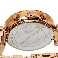 Pre Owned Michael Kors Mother of Pearl Rose Gold Tone Stainless Steel Parker MK5491 Women's Wristwatch 39 mm