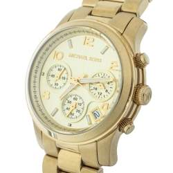 Pre Owned Michael Kors Yellow Gold Plated Stainless Steel MK5055 Women's Wristwatch 38mm  