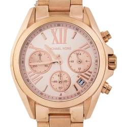 Pre Owned Michael Kors Rose Gold Tone Stainless Steel Bradshaw Chronograph MK5799 Women's Wristwatch 36 mm