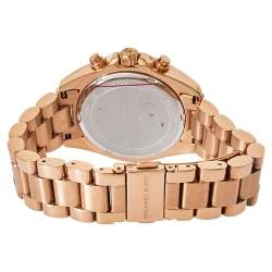 Pre Owned Michael Kors Rose Gold Tone Stainless Steel Bradshaw Chronograph MK5799 Women's Wristwatch 36 mm