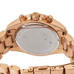 Pre Owned Michael Kors Rose Gold Tone Stainless Steel Bradshaw Chronograph MK5799 Women's Wristwatch 36 mm
