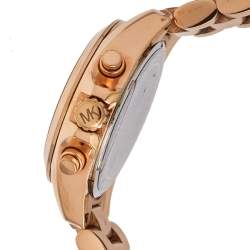 Pre Owned Michael Kors Rose Gold Tone Stainless Steel Bradshaw Chronograph MK5799 Women's Wristwatch 36 mm