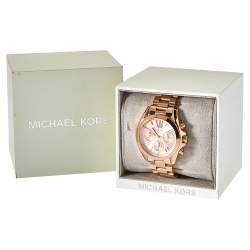 Pre Owned Michael Kors Rose Gold Tone Stainless Steel Bradshaw Chronograph MK5799 Women's Wristwatch 36 mm