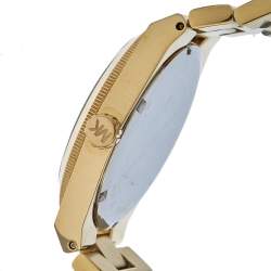 Pre Owned Michael Kors Coral Red Gold Tone Stainless Steel MK5936 Women's Wristwatch 38 mm