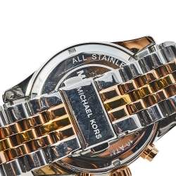 Pre Owned Michael Kors Silver Tri-Tone Stainless Steel Lexington MK5735 Women's Wristwatch 38 mm