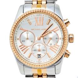 Pre Owned Michael Kors Silver Tri-Tone Stainless Steel Lexington MK5735 Women's Wristwatch 38 mm
