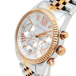 Pre Owned Michael Kors Silver Tri-Tone Stainless Steel Lexington MK5735 Women's Wristwatch 38 mm
