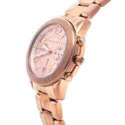 Pre Owned Michael Kors Rose Gold Tone Stainless Steel Mercer MK5727 Women's Wristwatch 41.5 mm