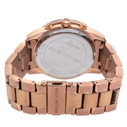 Pre Owned Michael Kors Rose Gold Tone Stainless Steel Mercer MK5727 Women's Wristwatch 41.5 mm