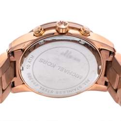 Pre Owned Michael Kors Rose Gold Tone Stainless Steel Mercer MK5727 Women's Wristwatch 41.5 mm