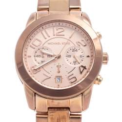 Pre Owned Michael Kors Rose Gold Tone Stainless Steel Mercer MK5727 Women's Wristwatch 41.5 mm