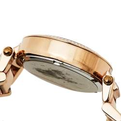 Pre Owned Michael Kors Plum Mother Of Pearl Rose Gold Tone Stainless Steel Mini Parker MK6403 Women's Wristwatch 33 mm