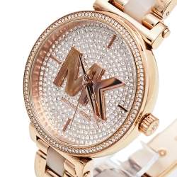 Pre Owned Michael Kors Rose Gold Tone Stainless Steel Sofie MK4336 Women's Wristwatch 36 mm