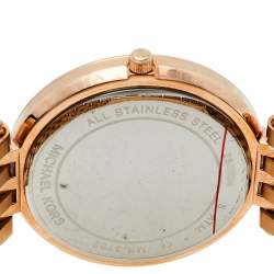 Pre Owned Michael Kors Rose Gold Tone Stainless Steel Darci MK3192 Women's Wristwatch 39 mm