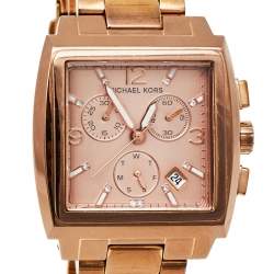 Pre Owned Michael Kors Rose Gold Tone Stainless Steel Chronograph MK5331 Women's Wristwatch 37 mm