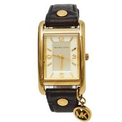 Michael Kors Gold Tone Stainless Steel Charm Jet Set MK2166 Women's Wristwatch 26 mm