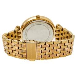 Pre Owned Michael Kors Pink Gold Tone Stainless Steel Darci MK3507 Women's Wristwatch 39 mm