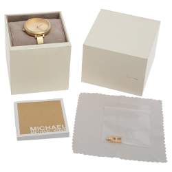 Pre Owned Michael Kors Gold Tone Stainless Steel Jaryn MK3734 Women's Wristwatch 36 mm