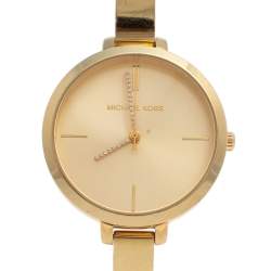 Pre Owned Michael Kors Gold Tone Stainless Steel Jaryn MK3734 Women's Wristwatch 36 mm