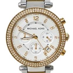 مملوكة مسبقًا Michael Kors Silver Two-Tone Stainless Steel Parker MK5626 Women's Wristwatch 39 mm