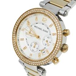 مملوكة مسبقًا Michael Kors Silver Two-Tone Stainless Steel Parker MK5626 Women's Wristwatch 39 mm