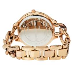 Pre Owned ساعة يد نسائية مايكل كورس رونواي إم كيه3223 رفيعة ستانلس ستيل ذو لون ذهبي وردي 42 مم