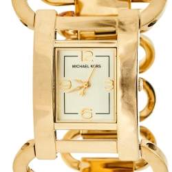 Pre Owned Michael Kors Gold Tone Stainless Steel MK3065 Women's Wristwatch 27 mm