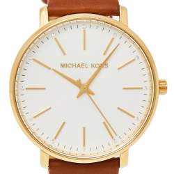 Pre Owned ساعة يد نسائية مايكل كورس بيبر أم كيه2740 ستانلس ستيل لون ذهبي فضي 38 مم