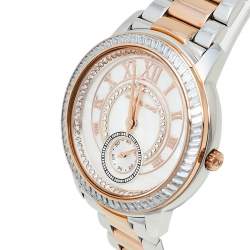 Pre Owned Michael Kors Mother of Pearl Two-Tone Stainless Steel Madelyn MK6288 Women's Wristwatch 40 mm