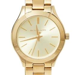 مملوكة مسبقًا ساعة يد نسائية مايكل كورس رانواي  MK3512 ستانلس ستيل رفيعة ذهبي ستانلس ستيل ذهبي اللون رفيعة مقاس 34 مم