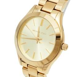 Michael Kors Gold Tone Stainless Steel Slim Runway MK3512 Women's