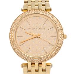 Pre Owned Michael Kors Yellow Gold Tone Stainless Steel Darci MK3398 Women's Wristwatch 39 mm