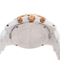 Michael Kors White Rose Gold Plated Stainless Steel MK5379 Women's Wristwatch 42 mm 