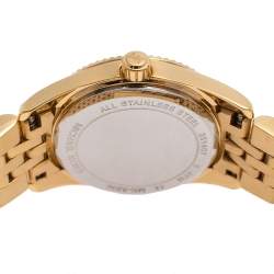 مملوكة مسبقًا Michael Kors Zebra Gold Plated Stainless Petite Lexington MK-3300 Women's Wristwatch 26 mm 