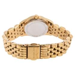 مملوكة مسبقًا Michael Kors Zebra Gold Plated Stainless Petite Lexington MK-3300 Women's Wristwatch 26 mm 