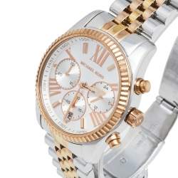 مملوكة مسبقًا Michael Kors Silver Tri-Tone Stainless Steel Lexington MK5735 Women's Wristwatch 38 mm