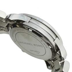 Pre Owned Michael Kors White Stainless Steel Runway Glitz MK-5825 Women's Wristwatch 38 mm