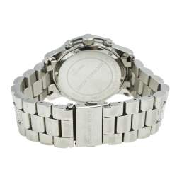 Pre Owned Michael Kors White Stainless Steel Runway Glitz MK-5825 Women's Wristwatch 38 mm