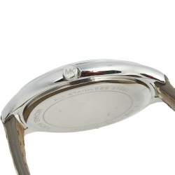 Pre Owned Michael Kors Silver Stainless Steel Leather Slim Runway MK-2467 Women's Wristwatch 42 mm